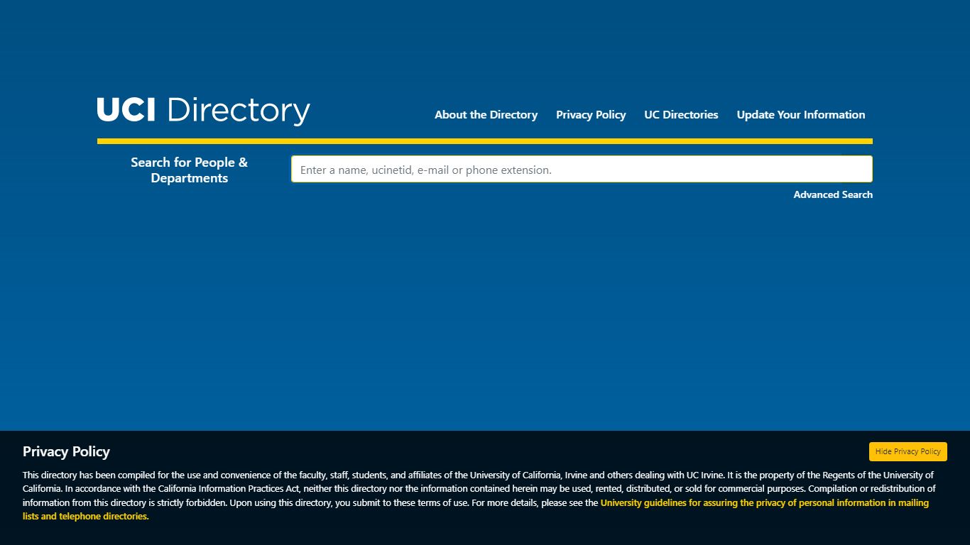 University of California, Irvine - UCI Directory