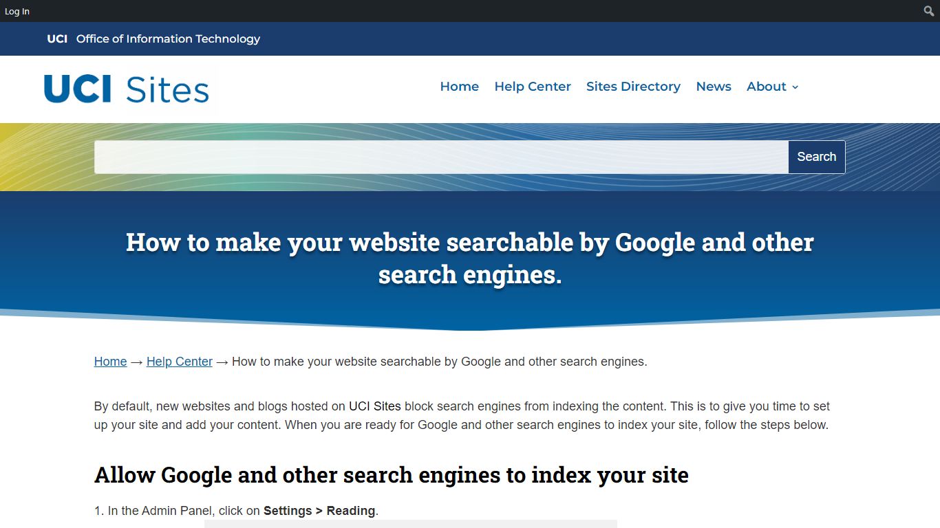 How to make your website searchable by ... - sites.uci.edu