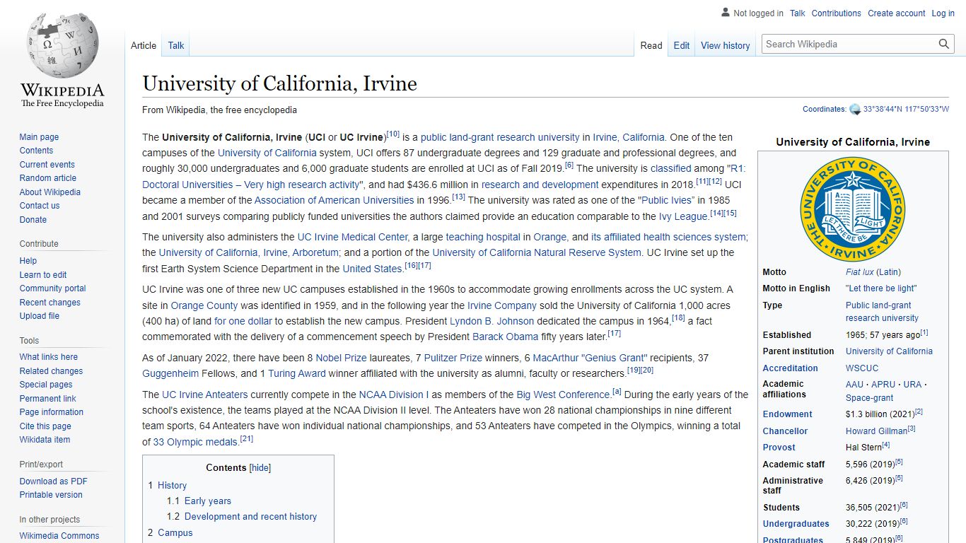 University of California, Irvine - Wikipedia